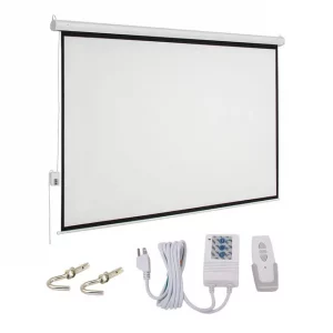 Universal 100-inch Electric Wall Projector Screen, 4:3 Ratio, Motorized