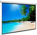 Universal 100-Inch Manual Wall-Mount Projector Screen, 4:3 Aspect Ratio, Matte White