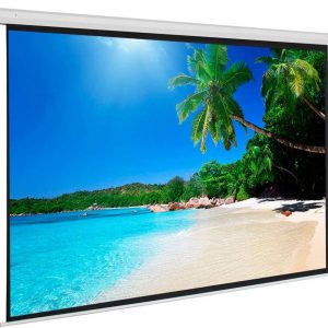 Universal 100-Inch Manual Wall-Mount Projector Screen, 4:3 Aspect Ratio, Matte White