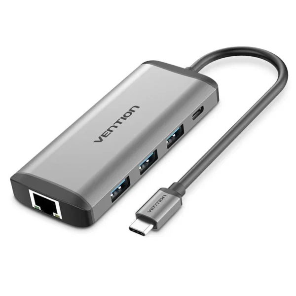 Vention 8-in-1 USB-C Docking Station, 100W PD, HDMI, RJ45, USB 3.0