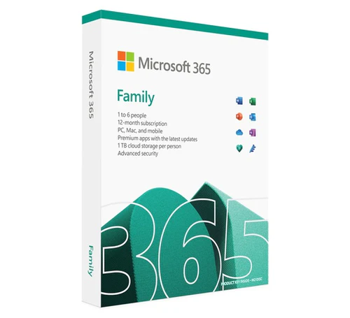 Microsoft 365 Family 1-Year Subscription 6-User 6TB OneDrive Medialess (6GQ-01889)