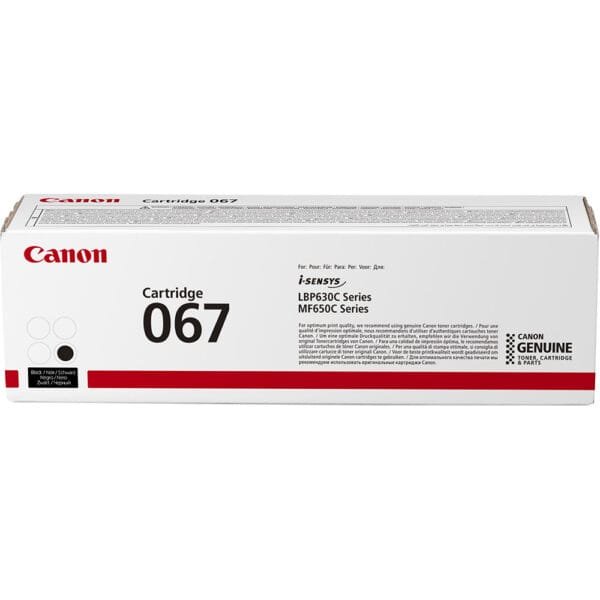 Canon 067 Black Toner Cartridge, 1,350 Page Yield (5102C002AA) 5102C002AA