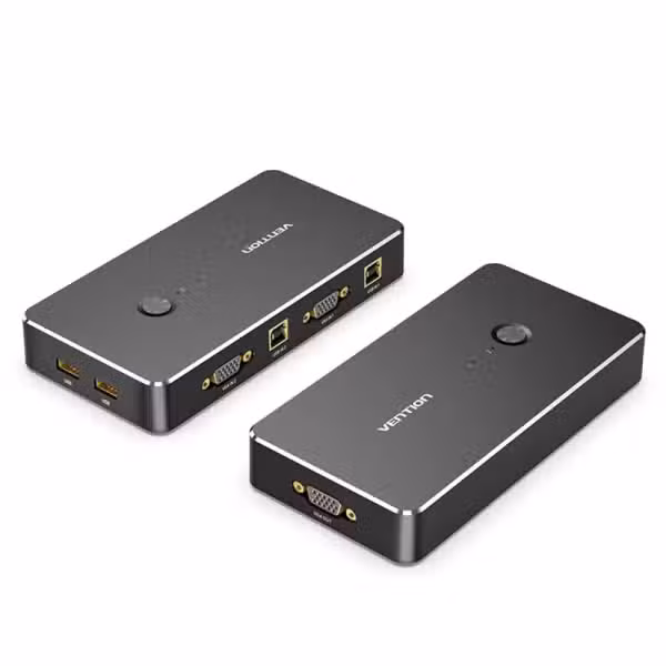 Vention 2-Port VGA KVM Switch 1920x1440 USB 2.0 Black Metal- DBEB0