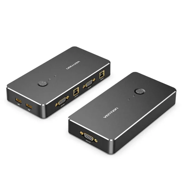 Vention 2-Port VGA KVM Switch 1920x1440 USB 2.0 Black Metal- DBEB0