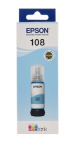 Epson 108 EcoTank Light Cyan Ink Bottle, 70ml, C13T09C54A C13T09C54A