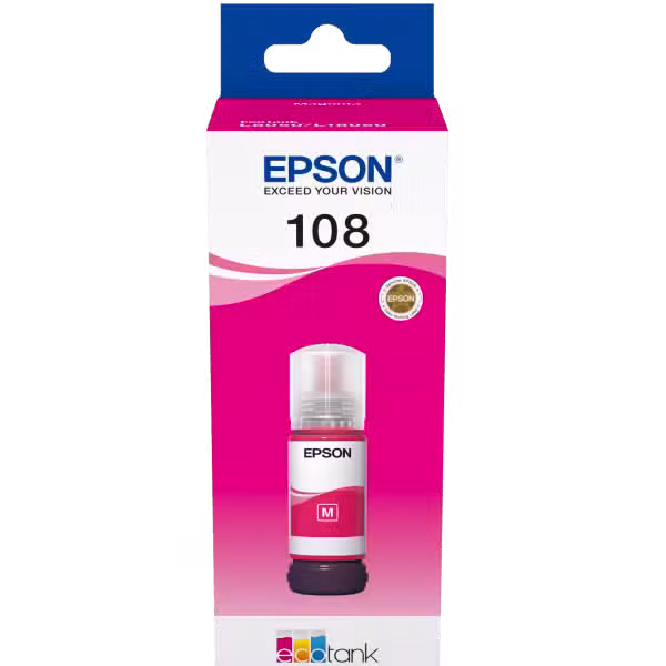 Epson 108 EcoTank Magenta Ink Bottle 70ml C13T09C34A C13T09C34A