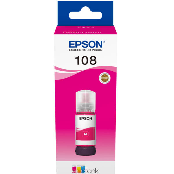 Epson 108 EcoTank Magenta Ink Bottle 70ml C13T09C34A C13T09C34A