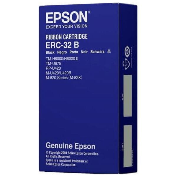 Epson ERC-32B Black Ribbon Cartridge C43S015371 for TM-U675/H6000 C43S015371