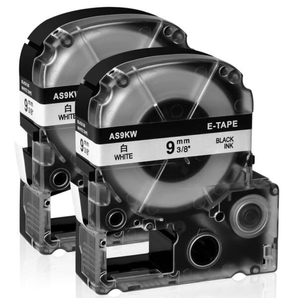 Epson SS-9KW 9mm x 8m Black on White Label Tape SS-9KW