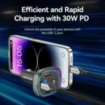 Vention FFLB0 3-Port Car Charger with FM Transmitter 30W PD - Image 2