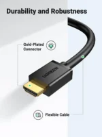 Ugreen 30116 HDMI to DVI 2K Bi-Directional Cable 1m - Image 4