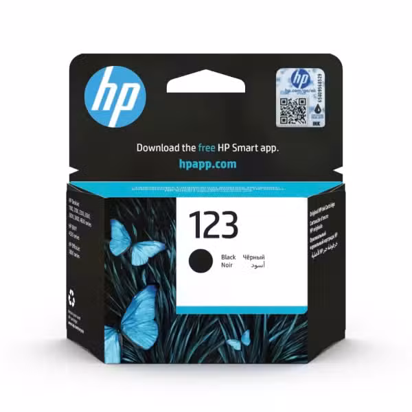 HP 123 Black Original Ink Cartridge (F6V17AE) 120 Page Yield F6V17AE