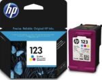 HP 123 Tri-color Ink Cartridge (F6V16AE) ~100 Page Yield F6V16AE