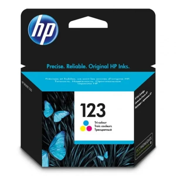 HP 123 Tri-color Ink Cartridge (F6V16AE) ~100 Page Yield F6V16AE