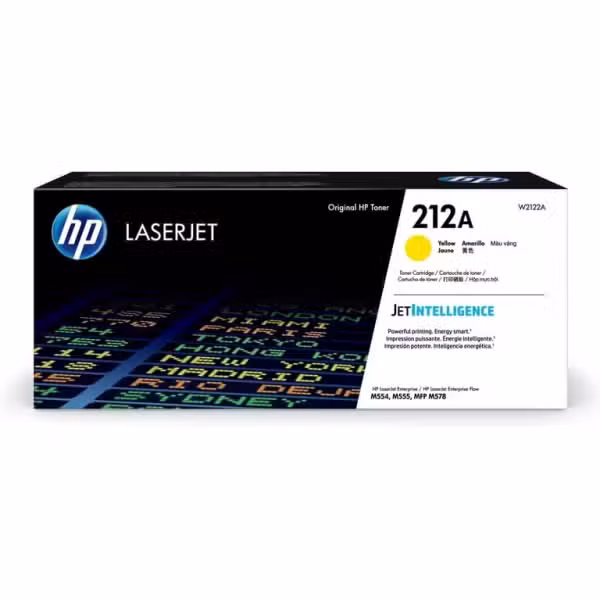 HP 212A Yellow Original LaserJet Toner Cartridge (W2122A), 4,500 Page Yield W2122A