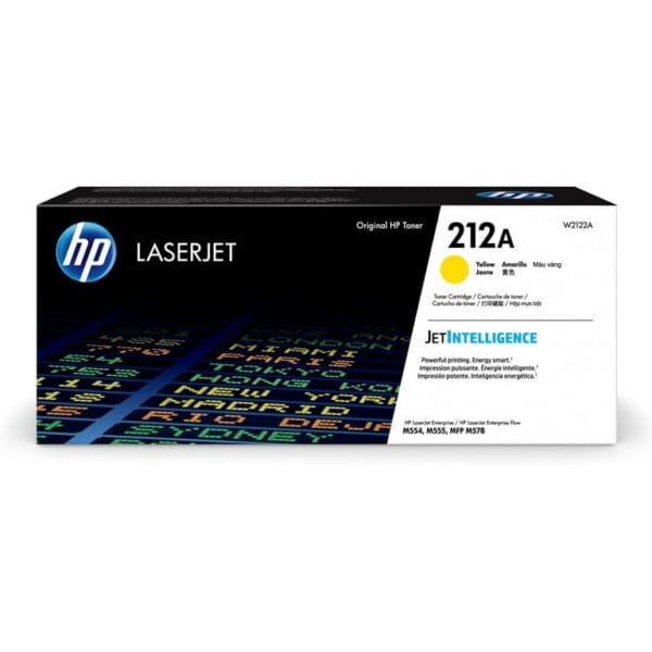 HP 212A Yellow Original LaserJet Toner Cartridge (W2122A), 4,500 Page Yield W2122A