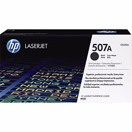 HP 507A Black LaserJet Toner Cartridge 5500 Page Yield CE400A CE400A