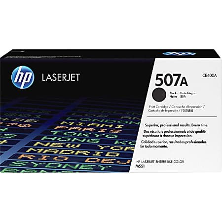 HP 507A Black LaserJet Toner Cartridge 5500 Page Yield CE400A CE400A