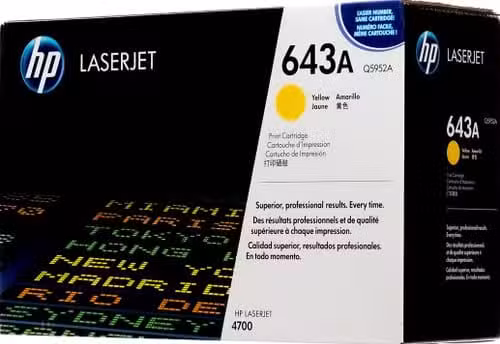 HP 643A Yellow LaserJet Toner Cartridge Q5952A 10,000 Page Yield Q5952A