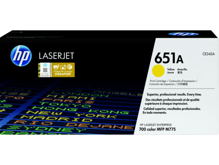 HP 651A Yellow LaserJet Toner Cartridge (CE342A) 16,000 Page Yield HP 651A Yellow LaserJet Toner Cartridge (CE342A) 16,000 Page Yield CE342A