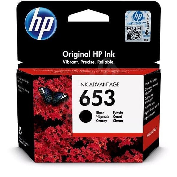 HP 653 Black Original Ink Cartridge (3YM75AE) - 360 Page Yield 3YM75AE