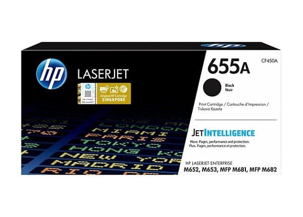 HP 655A Black LaserJet Toner Cartridge (CF450A) 12,500 Page Yield CF450A