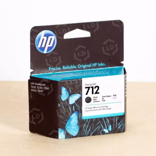HP 712 38ml Black DesignJet Ink Cartridge (3ED70A) 3ED70A