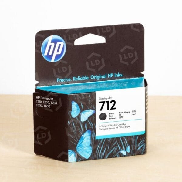 HP 712 38ml Black DesignJet Ink Cartridge (3ED70A) 3ED70A