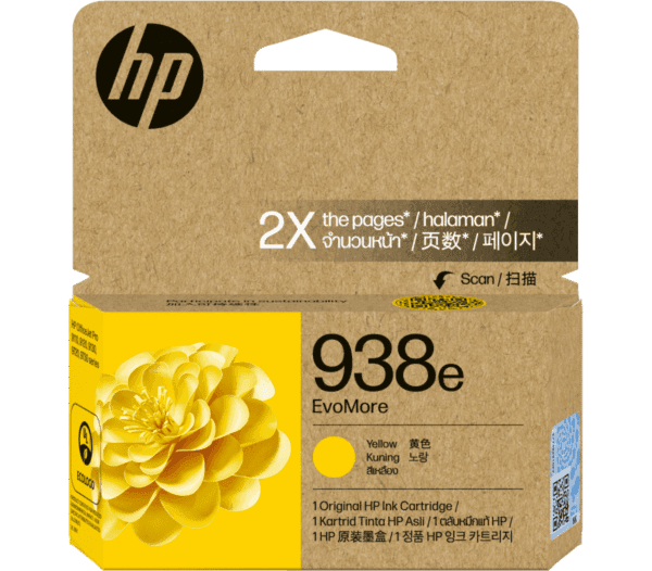 HP 938e EvoMore Yellow Ink Cartridge 1650 Page Yield 4S6Y1PE 4S6Y1PE
