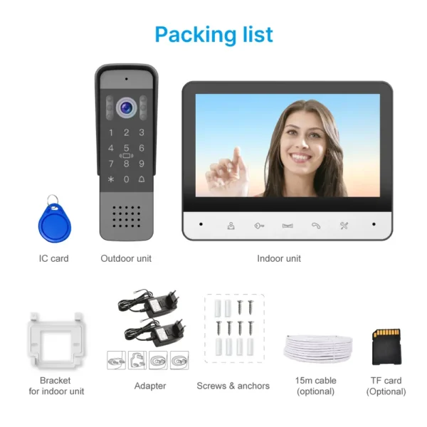 Lightwave RL-B7YID-TY 7-Inch Video Door Phone with RFID Access RL-B7YID-TY