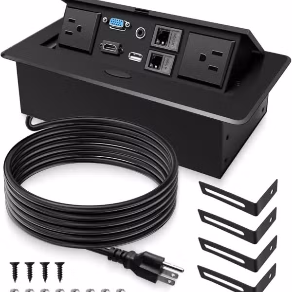 Lightwave Table Top Metal Pop-Up Box with Dual Power, HDMI, RJ45 and USB PROD-PDU-10