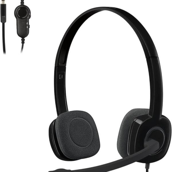 Logitech H151 Stereo Headset, 3.5mm Analog Jack, Noise-Canceling Microphone 981-000589