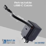 Promate Cubix-R65 65W GaNFast Retractable USB-C Adapter CUBIX-R65.UK.BLACK