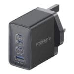 Promate GanPort4-67PD 67W GaNFast 4-Port Charger GANPORT4-67PD.BLACK.UK