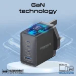 Promate GanPort4-67PD 67W GaNFast 4-Port Charger GANPORT4-67PD.BLACK.UK