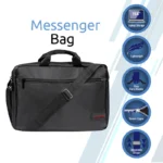 Promate Gear-MB 15.6" Laptop Messenger Bag with Water-Resistant Polyester GEAR-MB.BLACK