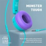 Promate Jewel KidSafe Wired Headset 85dB Limit 3.5mm JEWEL.AQUA/ BUBBLEGUM