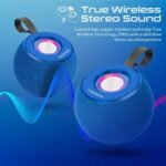 Promate Juggler 5W Bluetooth Speaker with TWS and LED Juggler.Black / Blue