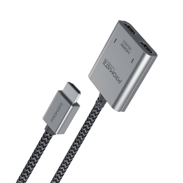 Promate MediaSplit-H2 4K@60Hz HDMI Splitter 1-in 2-out MEDIASPLIT-H2