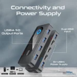 Promate MediaSwitch-KVM 2-Port 4K@60Hz HDMI KVM Switch with USB Hub MediaSwitch-KVM