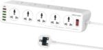 Promate PowerMatrix-3M 10-Way AC Power Strip with 20W USB-C PD and 3m Cable POWERMATRIX-3M.UK