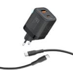 Promate PowerPort-25CC 25W PD QC3.0 Wall Charger with 60W USB-C Cable PowerPort-25CC.Black.UK
