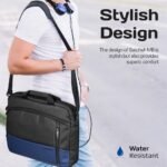 Promate Satchel-MB 15.6" Water-Resistant Laptop Messenger Bag with Luggage Belt SATCHEL-MB.BLACK