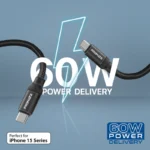 Promate Springy 60W Magnetic USB-C Cable 1.2m SPRINGY.BLACK/BLUE