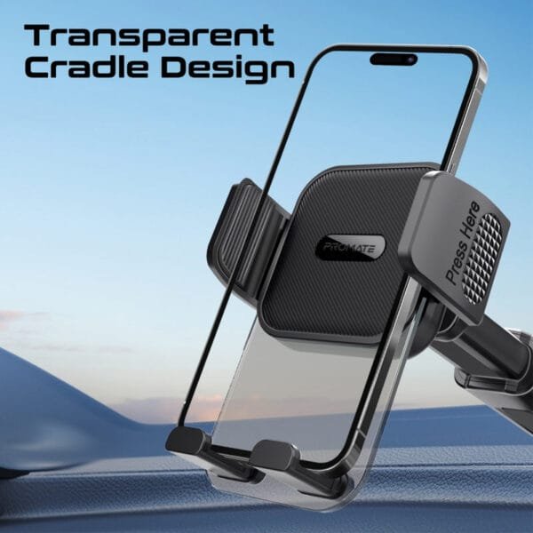 Promate Transhold-EXT Transparent Smartphone Cradle 4.7"-7.2" Multi-Surface Mount TRANSHOLD-EXT