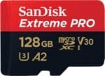 SanDisk Extreme Pro 128GB microSDXC UHS-I 200MB/s V30 Memory Card SDSQXCD-128G-GN6MA