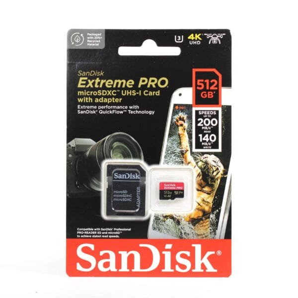 SanDisk Extreme Pro 512GB SDXC UHS-I Card 200MB/s SDSDXXD-512G-GN4IN