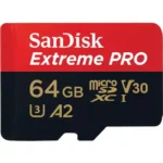 SanDisk Extreme Pro 64GB microSDXC UHS-I 200MB/s Read 90MB/s Write SDSQXCU-064G-GN6MA