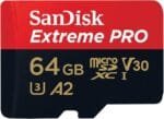 SanDisk Extreme Pro 64GB microSDXC UHS-I 200MB/s Read 90MB/s Write SDSQXCU-064G-GN6MA
