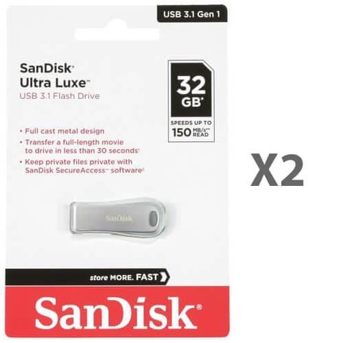 SanDisk Ultra Luxe 32GB USB 3.2 Gen 1 Flash Drive SDCZ74-032G-G46